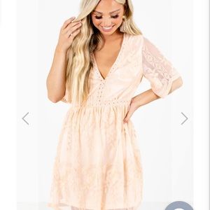 Lulus blush lace mini dress